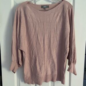 Light mauve 3/4 length sweater, size M